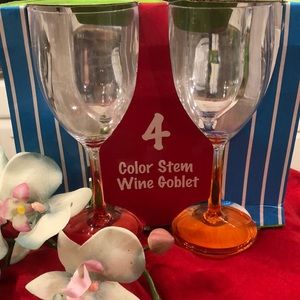 Color stem wine glasses